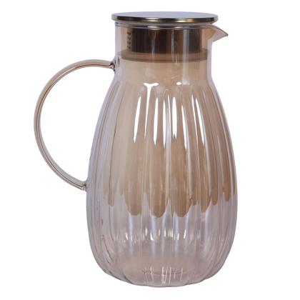Imagem de Kit Jarra de Vidro Canelada 1,8L com 6 copos 410ml Diamonds