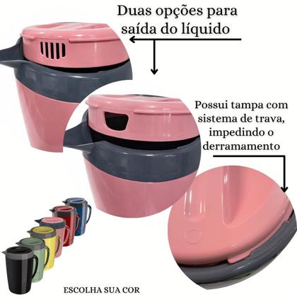 Imagem de Kit Jarra Térmica 2L Caribe 4 Copos Térmicos 350ML Munique Unitermi Bebida Água Suco