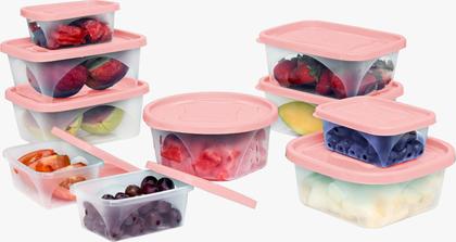 Imagem de Kit Jogo 10 Potes Organizadores Porta Mantimentos Cozinha Alimentos Geladeira Freezer