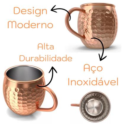 Kit Jogo 2 Canecas 480ml Moscou Mule Inox Cobre Conjunto - Casa Magni Imagem de Kit Jogo 2 Canecas 480ml Moscou Mule Inox Cobre Conjunto