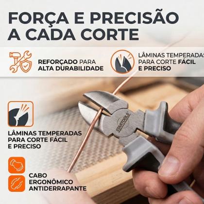 Imagem de Kit Jogo 3 Alicates Universal Corte Bico Profissional Resistente Alta Durabilidade Corte Preciso