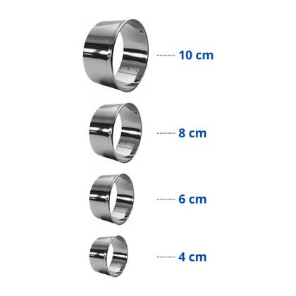 Imagem de Kit Jogo 4 Aro Cortador Inox Redondo Retangular Quadrado
