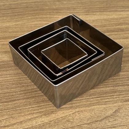 Imagem de Kit Jogo 4 Aro Cortador Inox Redondo Retangular Quadrado