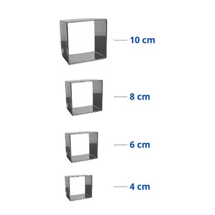 Imagem de Kit Jogo 4 Aro Cortador Inox Redondo Retangular Quadrado