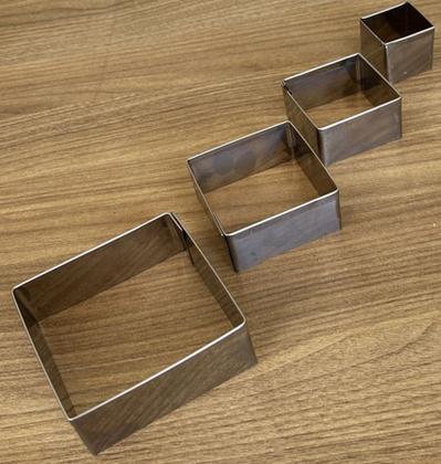 Imagem de Kit Jogo 4 Aro Cortador Inox Redondo Retangular Quadrado