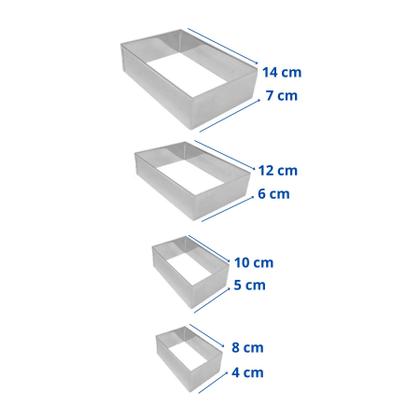 Imagem de Kit Jogo 4 Aro Cortador Inox Redondo Retangular Quadrado