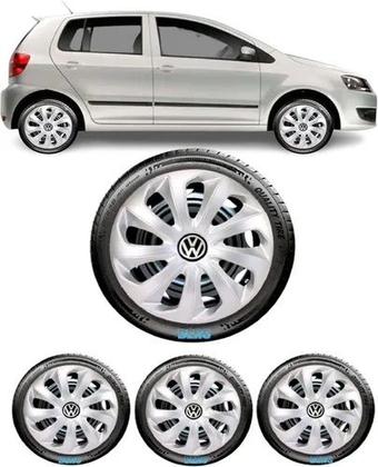 Imagem de Kit Jogo 4 Calotas Silver Aro 13 Vw Gol G1 G2 G3 G4 G5 Up Carlot
