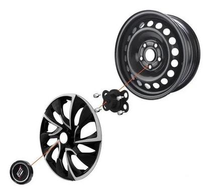 Imagem de Kit Jogo 4 Calotas Silver Aro 13 Vw Gol G1 G2 G3 G4 G5 Up Carlot