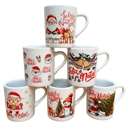 Imagem de Kit Jogo 6 Canecas Natal 120ml - Porcelana