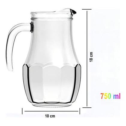 Imagem de Kit Jogo 6 Copos Com Jarra Vidro Água Refrigerante Nadir Figueiredo