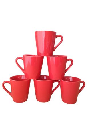 Imagem de Kit Jogo 6 Xicaras /canecas Porcelana Café Chá vermelho