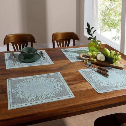 Imagem de Kit Jogo Americano Rendado 4 Peças Floral Jacquard Interlar