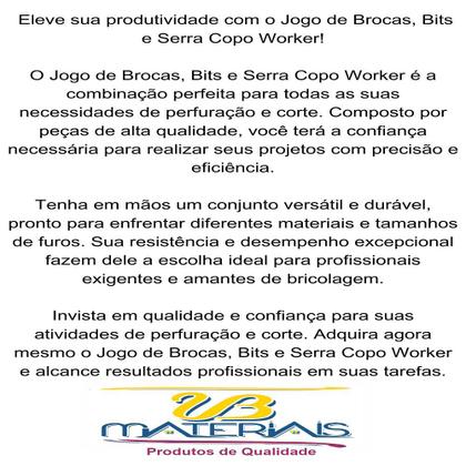 Imagem de Kit Jogo Brocas /  Bits / Serra Copo C/56 Peças - Worker