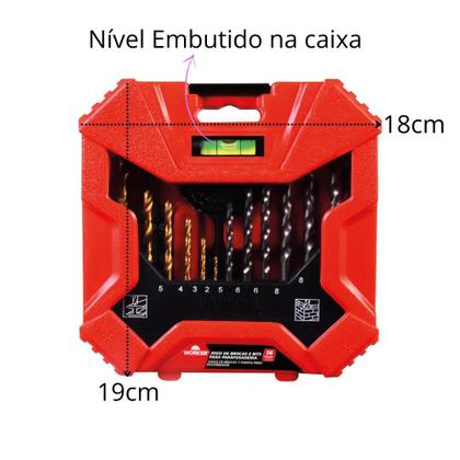 Imagem de Kit Jogo Brocas /  Bits / Serra Copo C/56 Peças - Worker