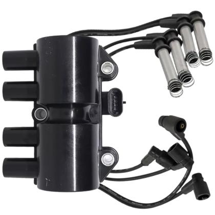 Imagem de Kit Jogo Cabo Vela + Bobina 4 Pinos Corsa 1.0 1.4 1.6 8V 16V