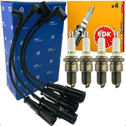 Imagem de Kit Jogo Cabos E Velas De Ignição Fiat Elba Fiorino Premio Uno 