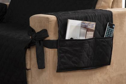 Imagem de Kit Jogo Capa De Sofá 2 E 3 Lugares King Com Laço Preto