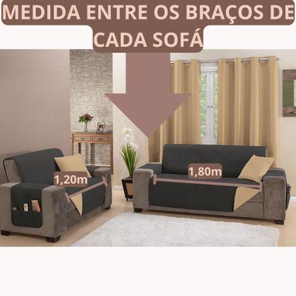 Imagem de Kit Jogo Capa Protetor para Sofá Impermeável Dupla Face 2 e 3 Lugares King