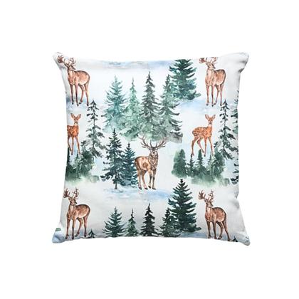 Imagem de Kit Jogo Capas de Almofadas 45 x45 Decorativas Estampa Digital de Natal Natalina 4 Peças
