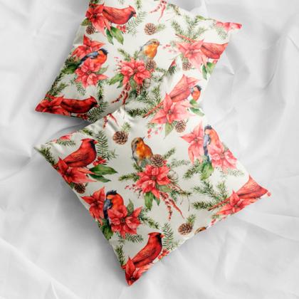 Imagem de Kit Jogo Capas de Almofadas 45 x45 Decorativas Estampa Digital de Natal Natalina 4 Peças