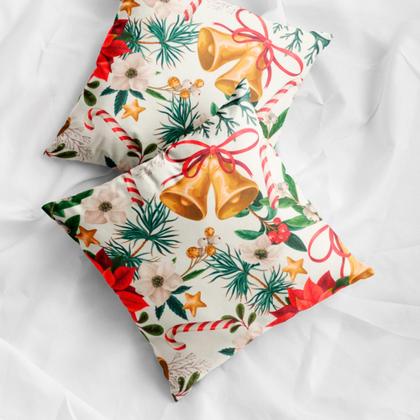 Imagem de Kit Jogo Capas de Almofadas 45 x45 Decorativas Estampa Digital de Natal Natalina 6 Peças