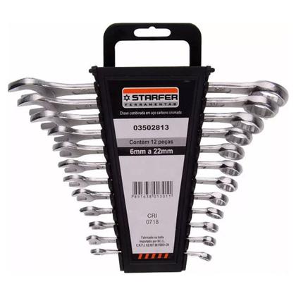 Imagem de Kit Jogo Chave Combinada, Fixa E Estrela 6 A 22mm Starfer