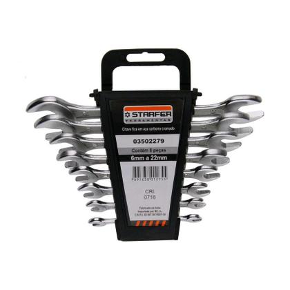Imagem de Kit Jogo Chave Combinada, Fixa E Estrela 6 A 22mm Starfer