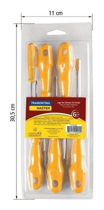 Imagem de Kit Jogo Chave Fenda E Philips 6 Peças Tramontina Original