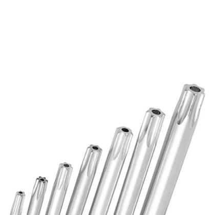 Imagem de Kit Jogo Chave Torx ou Allen Aço Tipo L Cabo Longo Com 9 Peças