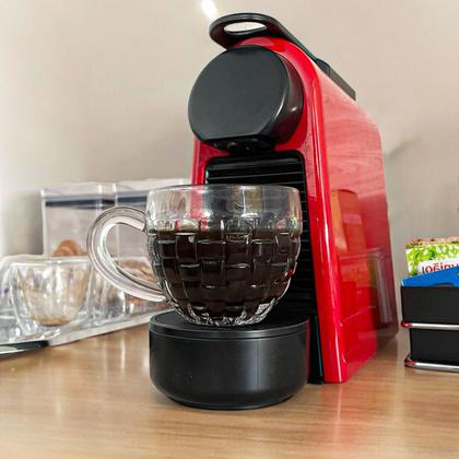 Imagem de Kit Jogo Com 6 Xícaras De Cristal Transparente Café Expresso Coffee Time Design Em Alto Relevo