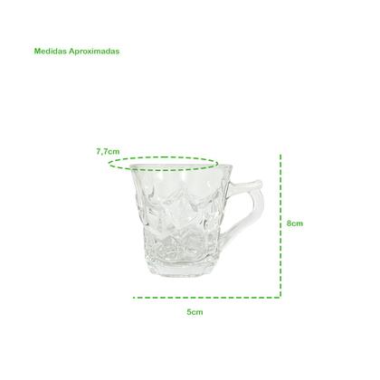 Imagem de Kit Jogo Com 6 Xícaras De Vidro Design Alto Relevo 150ml Transparente Chá Café Expresso Coffee Time