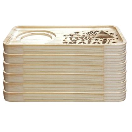 Imagem de kit Jogo conjunto 6 Pires Ret. p/ servir -Feliz Natal -Pinus