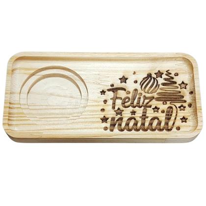 Imagem de kit Jogo conjunto 6 Pires Ret. p/ servir -Feliz Natal -Pinus