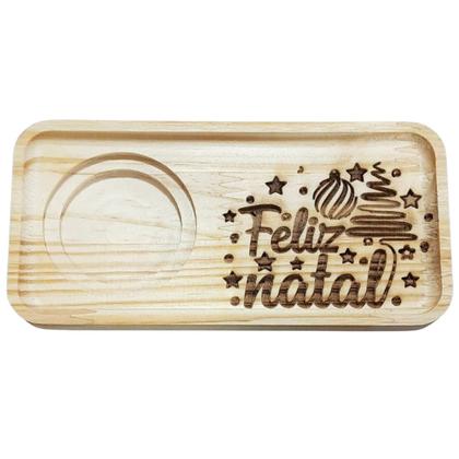 Imagem de kit Jogo conjunto 6 Pires Ret. p/ servir -Feliz Natal -Pinus