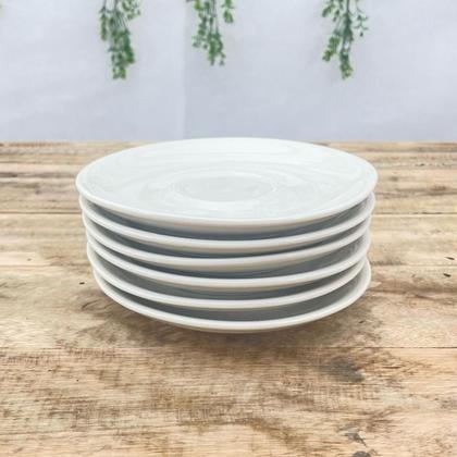 Imagem de kit Jogo conjunto 6 Pratos Pires para xícaras café chá Porcelana
