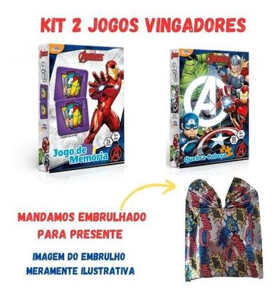 Imagem de Kit Jogo Da Memoria E Quebra Cabeça Vingadores Menino