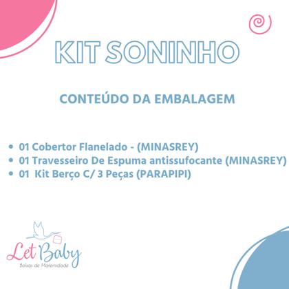 Imagem de Kit jogo de berço + cobertor flanelado + travesseiro menino