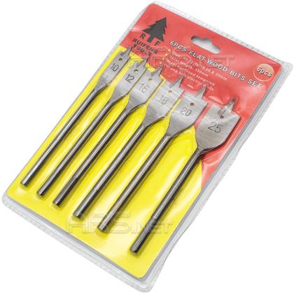 Imagem de Kit Jogo De Brocas Chata Para Madeira Aço Profissional 6 Peças