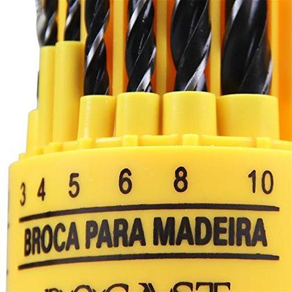 Imagem de Kit jogo de brocas combinado HSS-Madeira-Widea com 18 peças