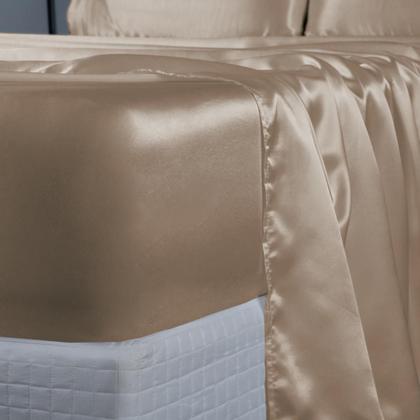 Imagem de Kit Jogo de Cama Casal Cetim Charmousse Antifrizz Lençol c/ Elástico Completo 4 Peças