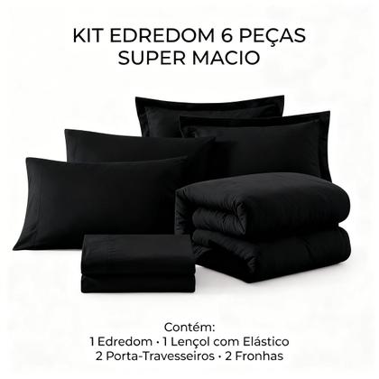 Imagem de Kit Jogo de Cama Queen 6 Peças com Edredom Dupla Face Macio e Suave Casa Dona
