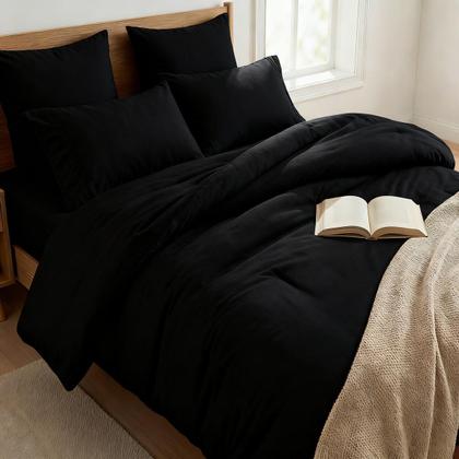 Imagem de Kit Jogo de Cama Queen 6 Peças com Edredom Dupla Face Macio e Suave Casa Dona
