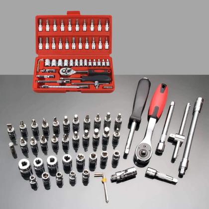 Imagem de Kit Jogo de Chaves Maleta de Ferramentas 46 peças Catraca Reversível