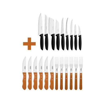 Imagem de Kit - Jogo De Churrasco Inox 12 Peças Dynamic + 1 Conjunto Facas 9pç - Tramontina