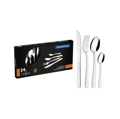 Imagem de Kit - Jogo de Churrasco Inox 12 Peças Dynamic + 1 Panela Wok 3,3L 28cm Vermelha - Tramontina