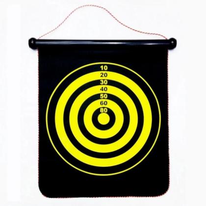 Imagem de Kit jogo de dardos tabuleiro alvo duplo com 6 dardos magnetico para porta e parede