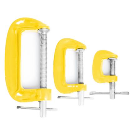 Imagem de Kit Jogo De Grampos Sargento Grande Tipo C 3 Peças