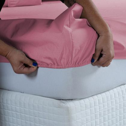 Imagem de Kit Jogo de Lençol Casal Ponto Palito 400 Fios com Elástico e Fronhas 3 peças