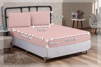 Imagem de Kit Jogo de Lençol Queen 3 Peças 200 Fios Algodão Padrão com Elástico