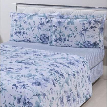 Imagem de Kit Jogo de Lençol Queen Antialérgico Estampado 4 Peças com Elástico - Estampas Sortidas